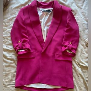 New, fuchsia colored blazer from Zara